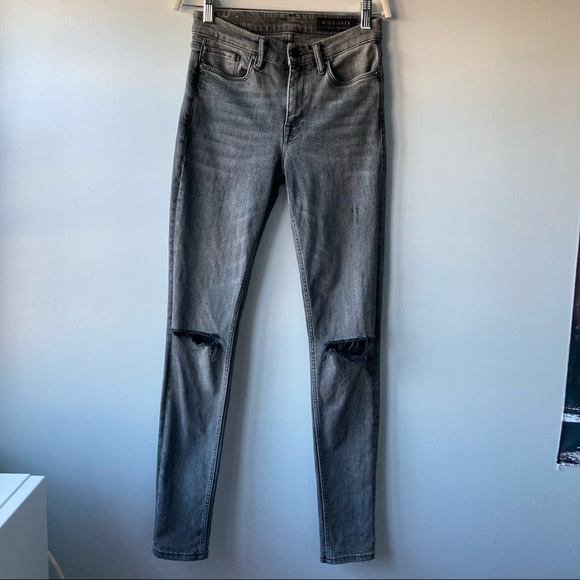 ALLSAINTS Grace Slashed Skinny Jeans Size 27 - Picture 2 of 15